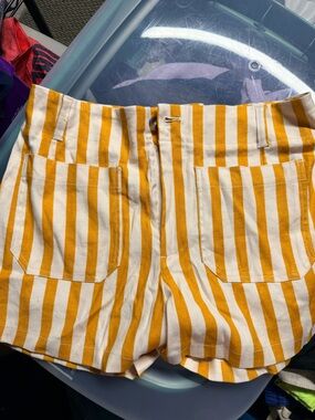 Anthropologie Maeve Yellow and Cream Striped Women’s Shorts
